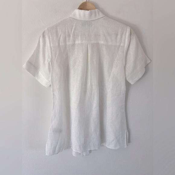 Hale Bob White 100% Linen Button Down Collared Short Sleeve Top Size XS - Picture 5 of 8